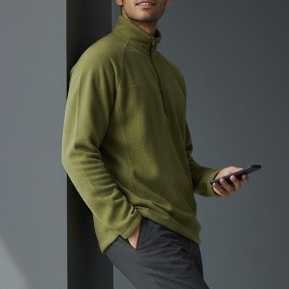 Vtg‎ Aigle Actimum Mens L 1/4 Zip Pullover Chartreuse Tech Gorecorp Hiking Layer